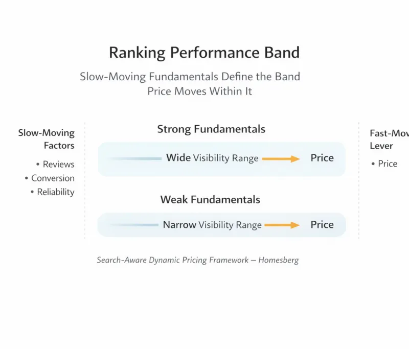 Related to search-aware dynamic pricing for airbnb rankings