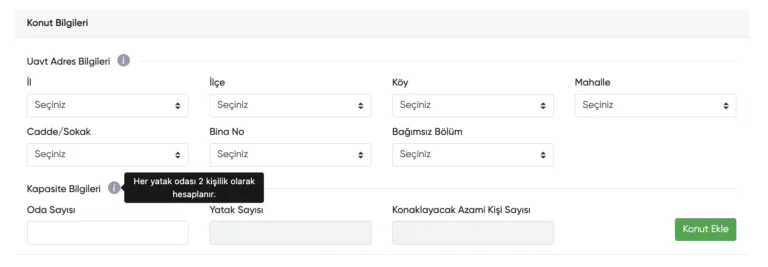 Turizm amaçlı konut kiralama başvuru detayları
